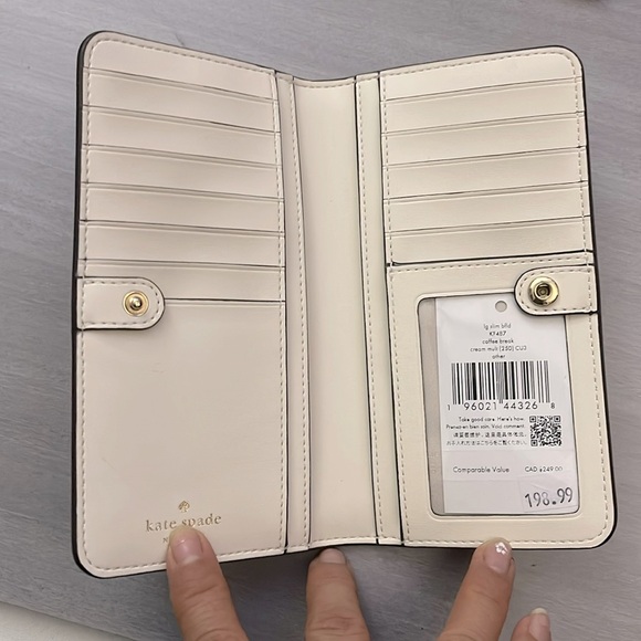 Kate Spade Coffee Break Large Slim Bifold Wallet - Picture 2 of 6